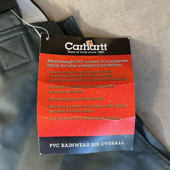 Vintsge Carhartt Mens PVC Rainwear Bib Overall Size 4XL Heavyweight NEW - Picture 5 of 12